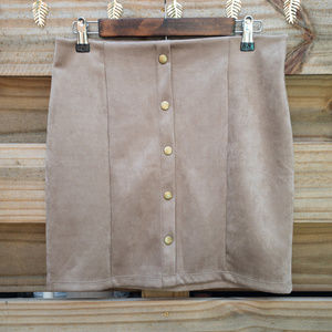 NWOT Tan Suede Skirt Size M (A3)